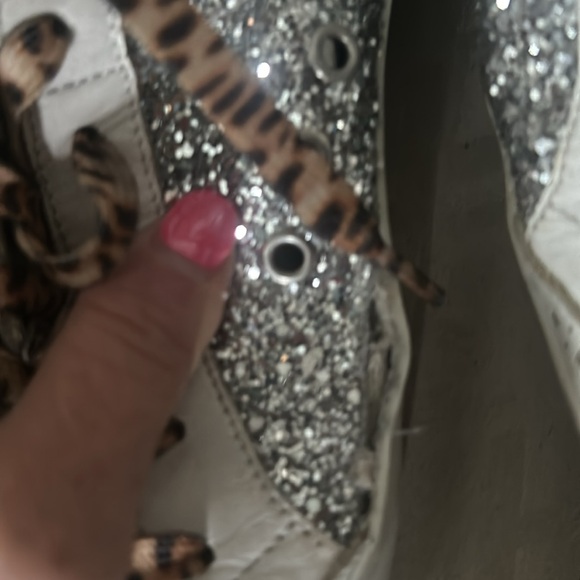 Golden Goose Mid Star white with silver glitter.  Size 40. - Picture 5 of 8